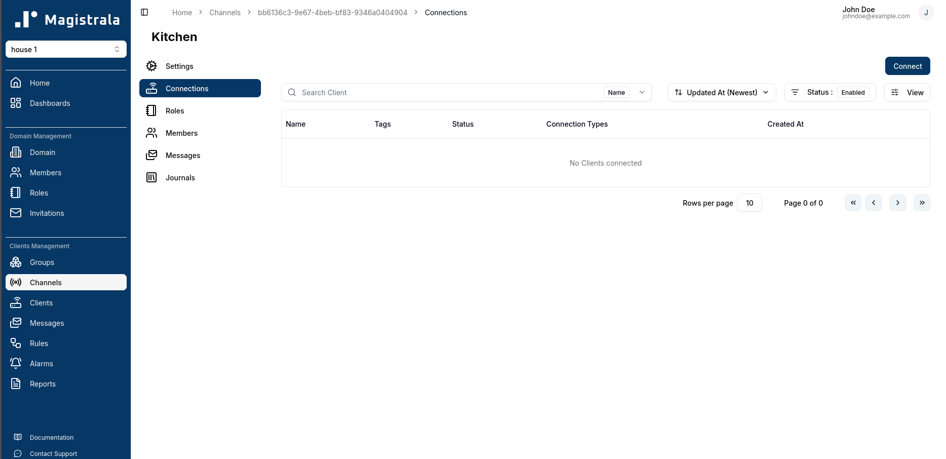 Channel Connections Page